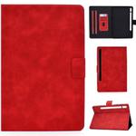 For Samsung Galaxy Tab S8 / Galaxy Tab S7 11.0 T870 Cowhide Texture Horizontal Flip Leather Case with Holder & Card Slots & Sleep / Wake-up(Red)