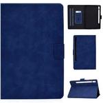 For Samsung Galaxy Tab S8 / Galaxy Tab S7 11.0 T870 Cowhide Texture Horizontal Flip Leather Case with Holder & Card Slots & Sleep / Wake-up(Blue)