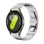 For Samsung Galaxy Watch 7 / 6 / 5 / FE 20mm xDfind Seven-bead Solid Stainless Steel Watch Band(Silver)