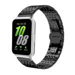 For Samsung Galaxy Fit3 SM-R390 18mm xDfind Seven-bead Solid Stainless Steel Watch Band(Black)