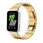 For Samsung Galaxy Fit3 SM-R390 18mm xDfind Seven-bead Solid Stainless Steel Watch Band(Gold)