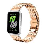For Samsung Galaxy Fit3 SM-R390 18mm xDfind Seven-bead Solid Stainless Steel Watch Band(Rose Gold)