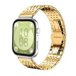 For Huawei Watch Fit4 / Fit3 / Fit4 Pro 20mm xDfind Seven-bead Solid Stainless Steel Watch Band(Gold)