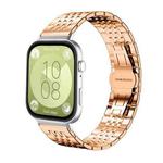 For Huawei Watch Fit4 / Fit3 / Fit4 Pro 20mm xDfind Seven-bead Solid Stainless Steel Watch Band(Rose Gold)