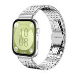 For Huawei Watch Fit4 / Fit3 / Fit4 Pro 20mm xDfind Seven-bead Solid Stainless Steel Watch Band(Silver)