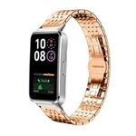For Huawei Band 10 / 9 / 8 14mm xDfind Seven-bead Solid Stainless Steel Watch Band(Rose Gold)