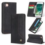 For iPhone 8 / 7 POLA 008 Series Retro Magnetic Horizontal Flip Leather Case with Holder & Card Slots(Black)