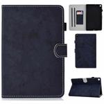 For Samsung Galaxy Tab A7 (2020) T500 Marble Style Cloth Texture Leather Case with Bracket & Card Slot & Pen Slot & Anti Skid Strip(Dark Blue)