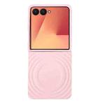 For Samsung Galaxy Z Flip7 5G Wave Texture MagSafe Skin Feel PC Phone Case(Pink)