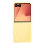For Samsung Galaxy Z Flip7 5G Wave Texture MagSafe Skin Feel PC Phone Case(Yellow)