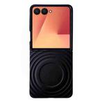 For Samsung Galaxy Z Flip7 5G Wave Texture MagSafe Skin Feel PC Phone Case(Black)