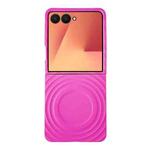 For Samsung Galaxy Z Flip7 5G Wave Texture MagSafe Skin Feel PC Phone Case(Rose Red)