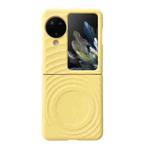 For OPPO Find N3 Flip Wave Texture MagSafe Skin Feel PC Phone Case(Yellow)