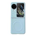 For OPPO Find N3 Flip Wave Texture MagSafe Skin Feel PC Phone Case(Light Blue)
