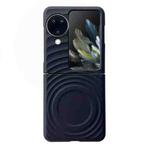 For OPPO Find N3 Flip Wave Texture MagSafe Skin Feel PC Phone Case(Black)