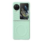 For OPPO Find N3 Flip Wave Texture MagSafe Skin Feel PC Phone Case(Mint Green)