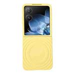 For Xiaomi Mix Flip Wave Texture MagSafe Skin Feel PC Phone Case(Yellow)