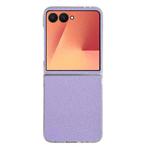 For Samsung Galaxy Z Flip7 5G Litchi Texture Leather Clear Jelly PC Phone Case(Purple)