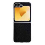 For Samsung Galaxy Z Flip6 Litchi Texture Leather Clear Jelly PC Phone Case(Black)