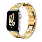 For Apple Watch 38 / 40 / 41 / S10 42mm 20mm xDfind Seven-bead Solid Stainless Steel Watch Band(Gold)