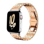For Apple Watch 38 / 40 / 41 / S10 42mm 20mm xDfind Seven-bead Solid Stainless Steel Watch Band(Rose Gold)