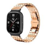 For Honor Watch 4 20mm xDfind Seven-bead Solid Stainless Steel Watch Band(Rose Gold)