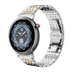 For Honor Watch Fit 22mm xDfind Seven-bead Solid Stainless Steel Watch Band(Silver Gold)