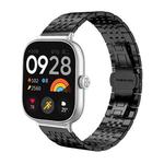 For Xiaomi Smart Band 9 Pro/Redmi Watch 5/4 20mm xDfind Seven-bead Solid Stainless Steel Watch Band(Black)