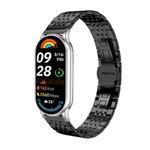 For Xiaomi Smart Band 10 / 9 / 8 NFC 14m xDfind Seven-bead Solid Stainless Steel Watch Band(Black)