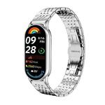 For Xiaomi Smart Band 10 / 9 / 8 NFC 14mm xDfind Seven-bead Solid Stainless Steel Watch Band(Silver)