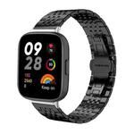 For Redmi Watch 3 20mm xDfind Seven-bead Solid Stainless Steel Watch Band(Black)