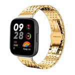 For Redmi Watch 3 20mm xDfind Seven-bead Solid Stainless Steel Watch Band(Gold)