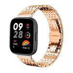 For Redmi Watch 3 20mm xDfind Seven-bead Solid Stainless Steel Watch Band(Rose Gold)
