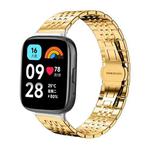 For Redmi Watch 3 Active / Lite 20mm xDfind Seven-bead Solid Stainless Steel Watch Band(Gold)