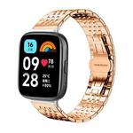 For Redmi Watch 3 Active / Lite 20mm xDfind Seven-bead Solid Stainless Steel Watch Band(Rose Gold)