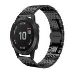 For Garmin Fenix 8/7X/6X/5X 26mm 22mm xDfind Seven-bead Solid Stainless Steel Watch Band(Black)