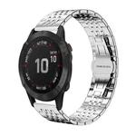 For Garmin Fenix 8/7X/6X/5X 26mm 22mm xDfind Seven-bead Solid Stainless Steel Watch Band(Silver)