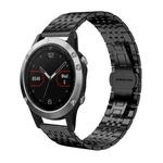 For Garmin Fenix 8/7/6/5 22mm 20mm xDfind Seven-bead Solid Stainless Steel Watch Band(Black)