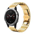 For Garmin Fenix 8/7/6/5 22mm 20mm xDfind Seven-bead Solid Stainless Steel Watch Band(Gold)