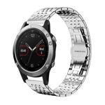 For Garmin Fenix 8/7/6/5 22mm 20mm xDfind Seven-bead Solid Stainless Steel Watch Band(Silver)