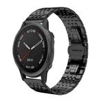 For Garmin Fenix 8/7S/6S/5S 20mm 18mm xDfind Seven-bead Solid Stainless Steel Watch Band(Black)