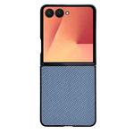 For Samsung Galaxy Z Flip7 5G Weave Texture PU Hybrid PC Phone Case(Blue)