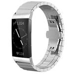 For Fitbit Charge 4 / 3 18mm xDfind One-bead Bamboo Solid Stainless Steel Watch Band(Silver)