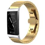 For Fitbit Charge 4 / 3 18mm xDfind One-bead Bamboo Solid Stainless Steel Watch Band(Gold)