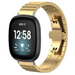 For Fitbit Versa 4 / 3 / Sense2 / 1 20mm xDfind One-bead Bamboo Solid Stainless Steel Watch Band(Gold)