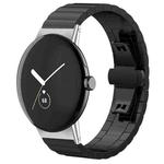 For Google Pixel Watch 3 / 2 / 1 41mm 20mm xDfind One-bead Bamboo Solid Stainless Steel Watch Band(Black)