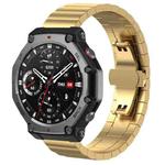 For Amazfit T-Rex 3 22mm xDfind One-bead Bamboo Solid Stainless Steel Watch Band(Gold)