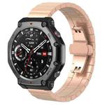 For Amazfit T-Rex 3 22mm xDfind One-bead Bamboo Solid Stainless Steel Watch Band(Rose Gold)