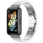 For Huawei Band 10 / 9 / 8 14mm xDfind One-bead Bamboo Solid Stainless Steel Watch Band(Silver)