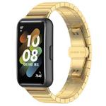 For Huawei Band 10 / 9 / 8 14mm xDfind One-bead Bamboo Solid Stainless Steel Watch Band(Gold)